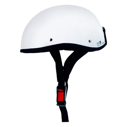 SELENEFF バイク ヘルメット ハーフ 原付 ダックテールヘルメット バイク用 半ヘル ハーフヘルメット バイクヘルメット 半帽 男女兼用 フリーサイズ SGマーク適合 ホワイト